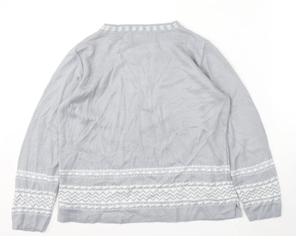Womens UK Size 10 Afibel Grey Pullover Jumper