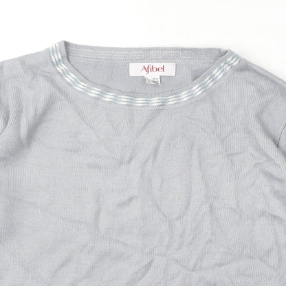 Womens UK Size 10 Afibel Grey Pullover Jumper