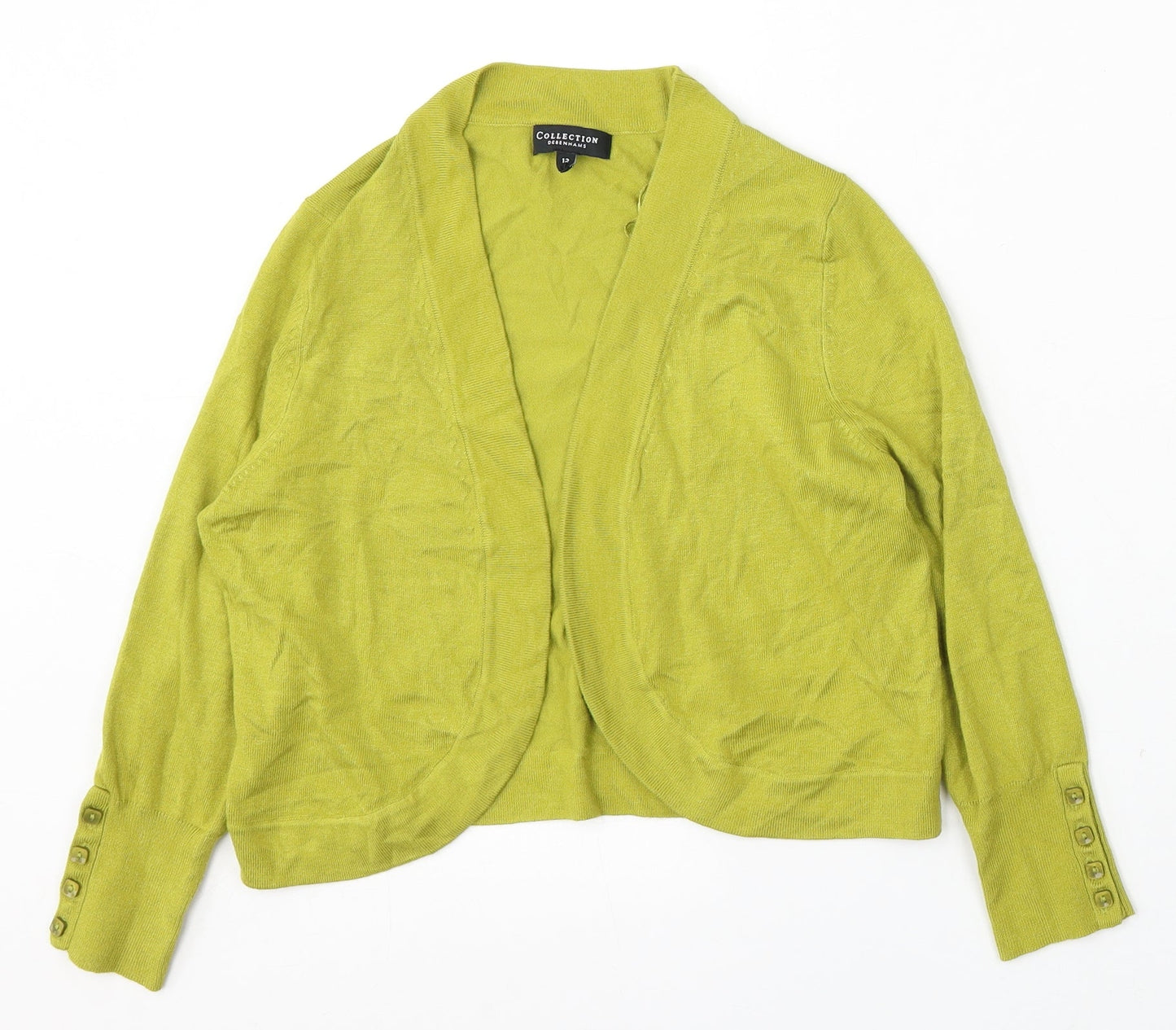 Collection at Debenhams Womens Green V-Neck Polyester Cardigan Jumper Size 12