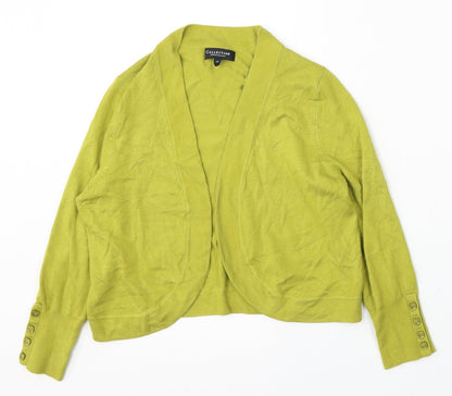 Collection at Debenhams Womens Green V-Neck Polyester Cardigan Jumper Size 12