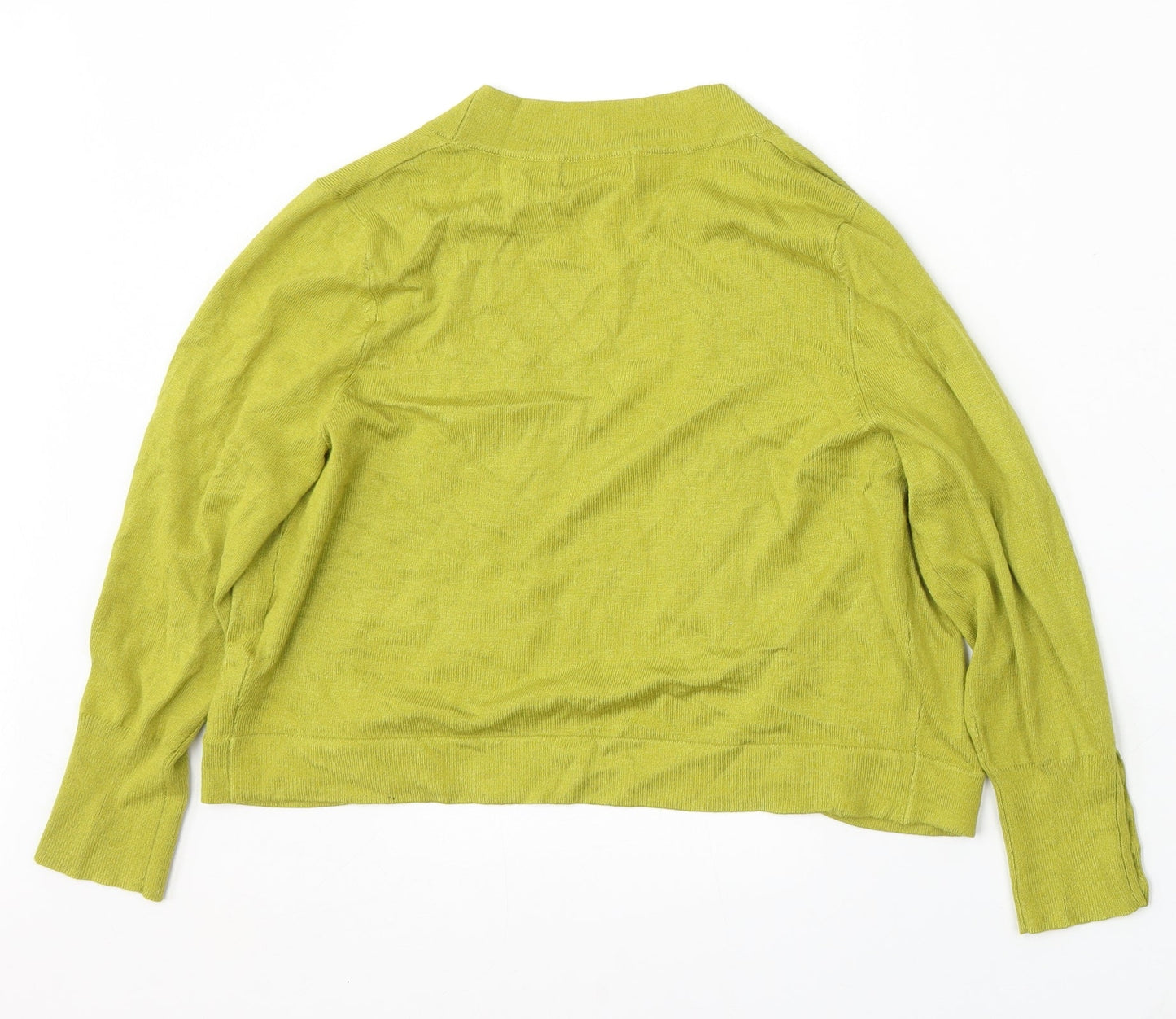 Collection at Debenhams Womens Green V-Neck Polyester Cardigan Jumper Size 12