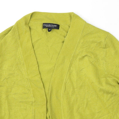 Collection at Debenhams Womens Green V-Neck Polyester Cardigan Jumper Size 12