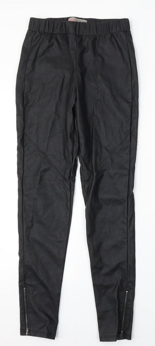 Denim & Co. Womens Black Polyurethane Jegging Jeans Size 8 L29 in Slim