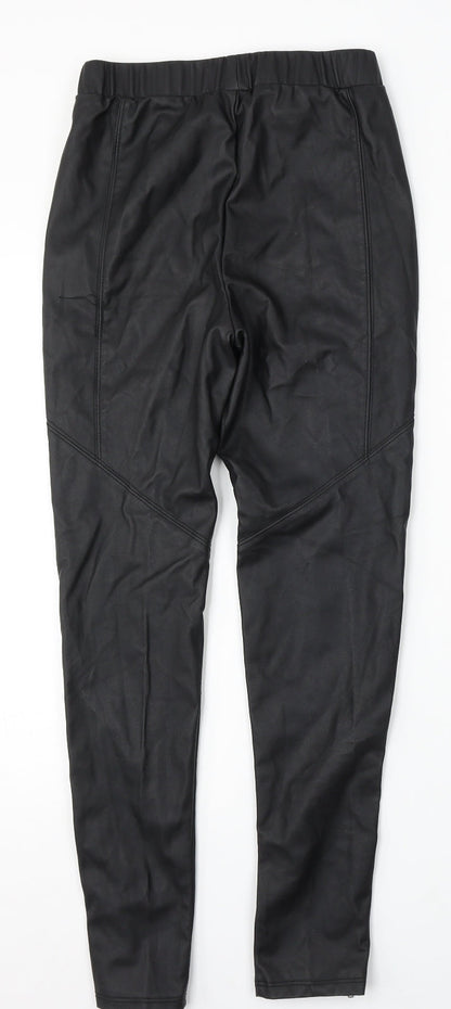 Denim & Co. Womens Black Polyurethane Jegging Jeans Size 8 L29 in Slim