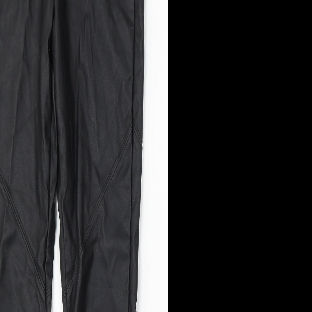 Denim & Co. Womens Black Polyurethane Jegging Jeans Size 8 L29 in Slim