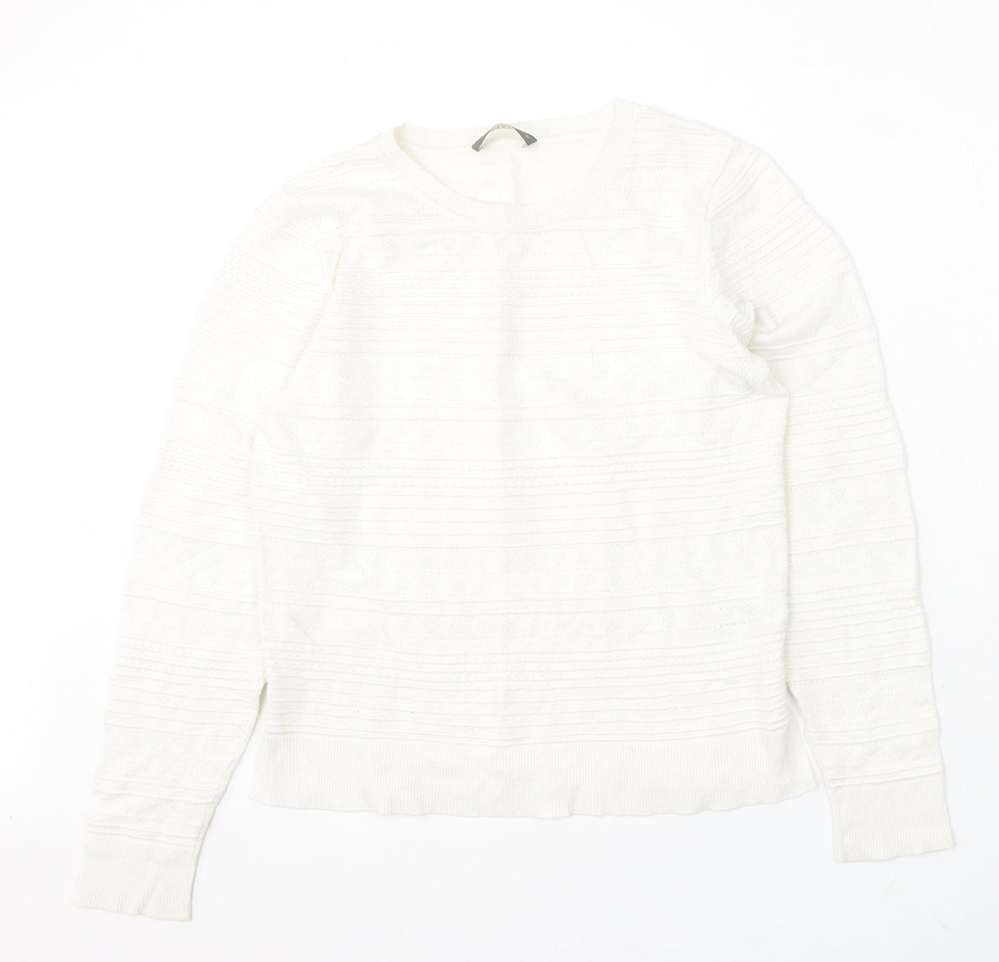 Womens UK Size M Oasis White Pullover Jumper