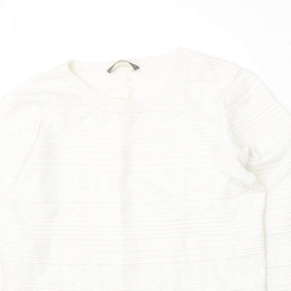 Womens UK Size M Oasis White Pullover Jumper