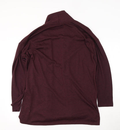 F&F Womens Purple V-Neck Polyester Cardigan Jumper Size 12