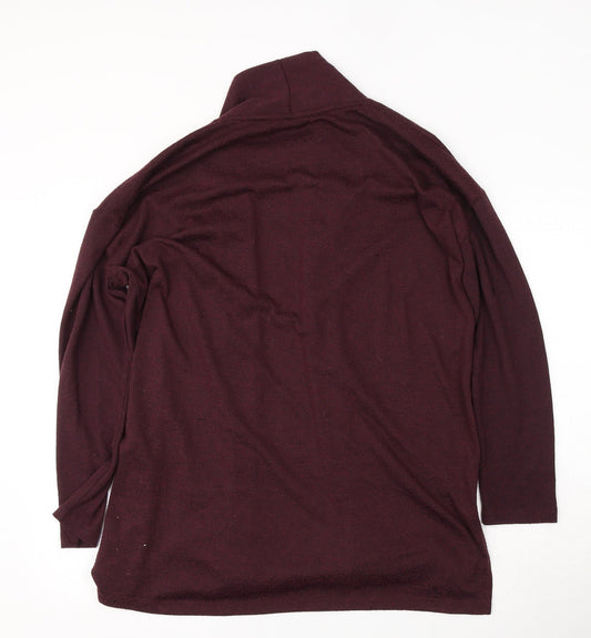 F&F Womens Purple V-Neck Polyester Cardigan Jumper Size 12