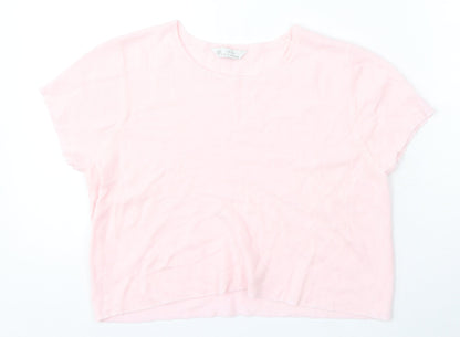 Love Knitwear Womens Pink Round Neck Polyester Pullover Jumper Size S