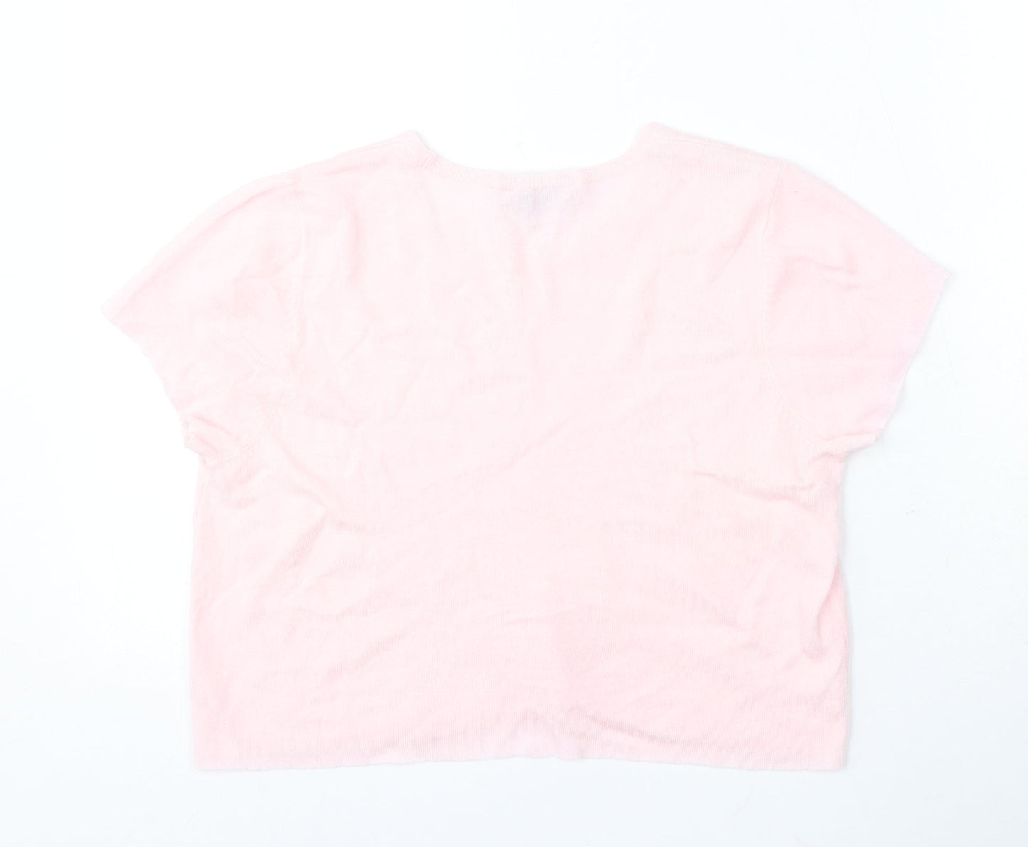 Love Knitwear Womens Pink Round Neck Polyester Pullover Jumper Size S