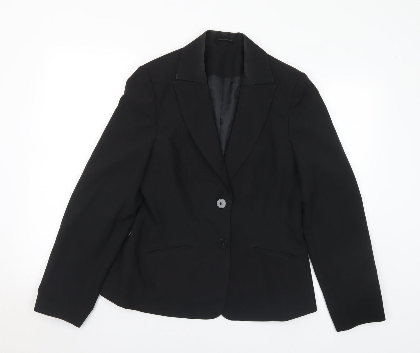 New Look Womens Black Polyester Jacket Suit Size 14