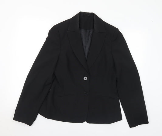 New Look Womens Black Polyester Jacket Suit Size 14