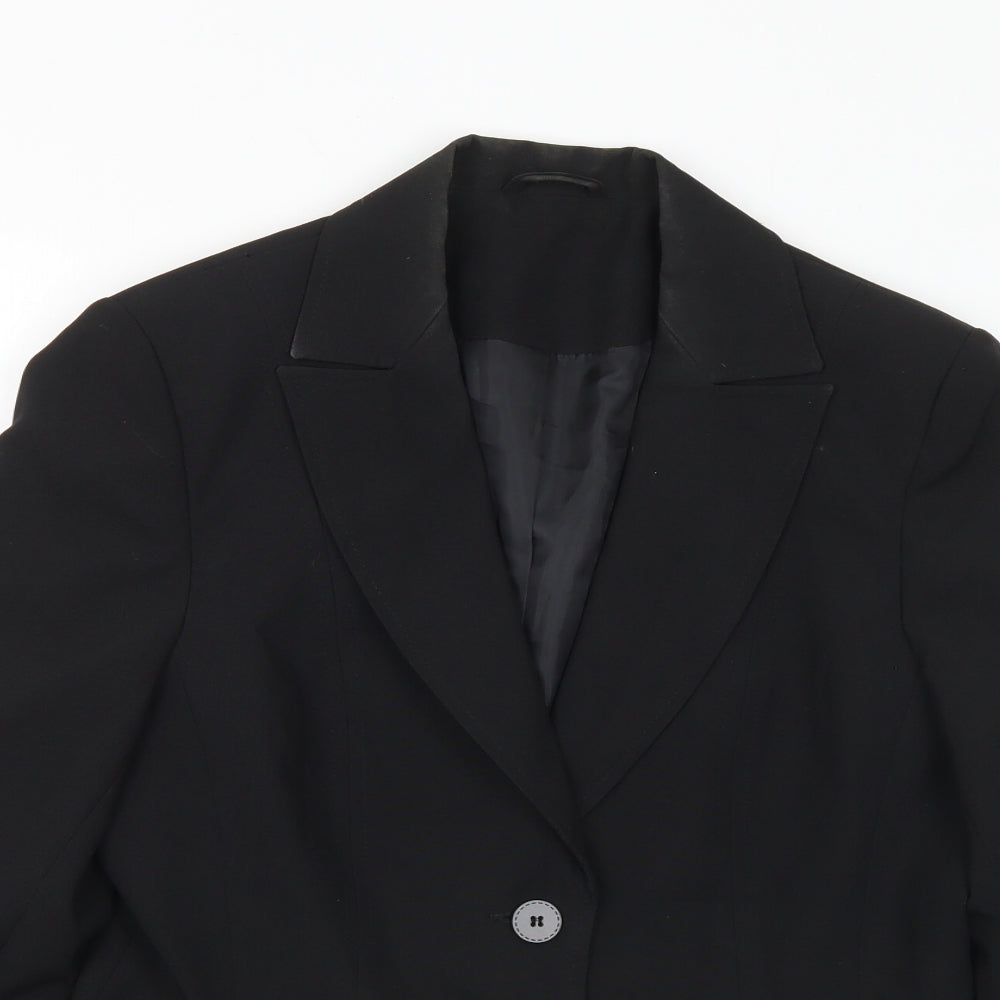 New Look Womens Black Polyester Jacket Suit Size 14