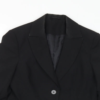 New Look Womens Black Polyester Jacket Suit Size 14