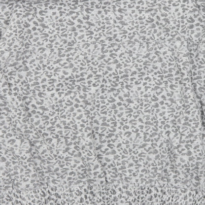 NEXT Womens Grey Animal Print Cotton Top Pyjama Top Size M