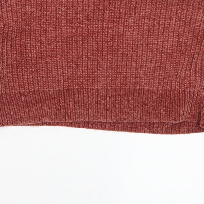 New Look Girls Brown Round Neck Acrylic Pullover Jumper Size 10-11 Years