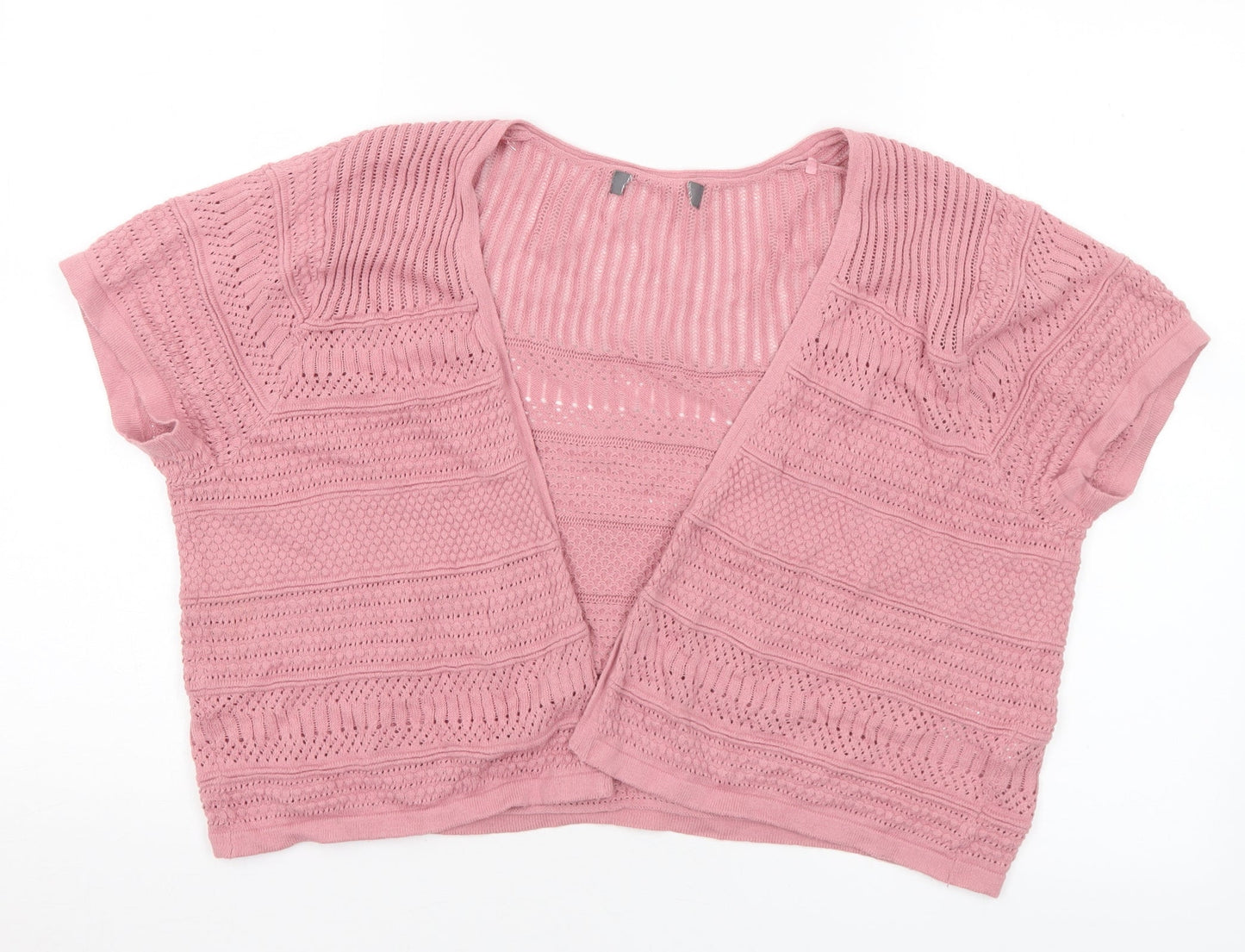 Primark Womens Pink V-Neck Cotton Cardigan Jumper Size 12 - 12-14