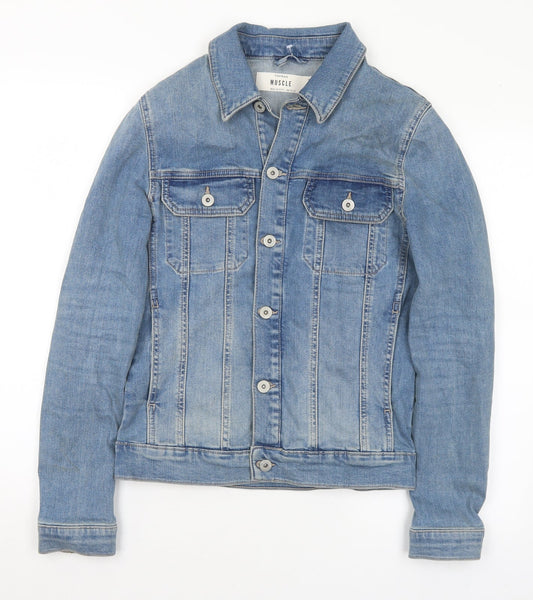 Mens UK Size XS Topman Blue Jacket