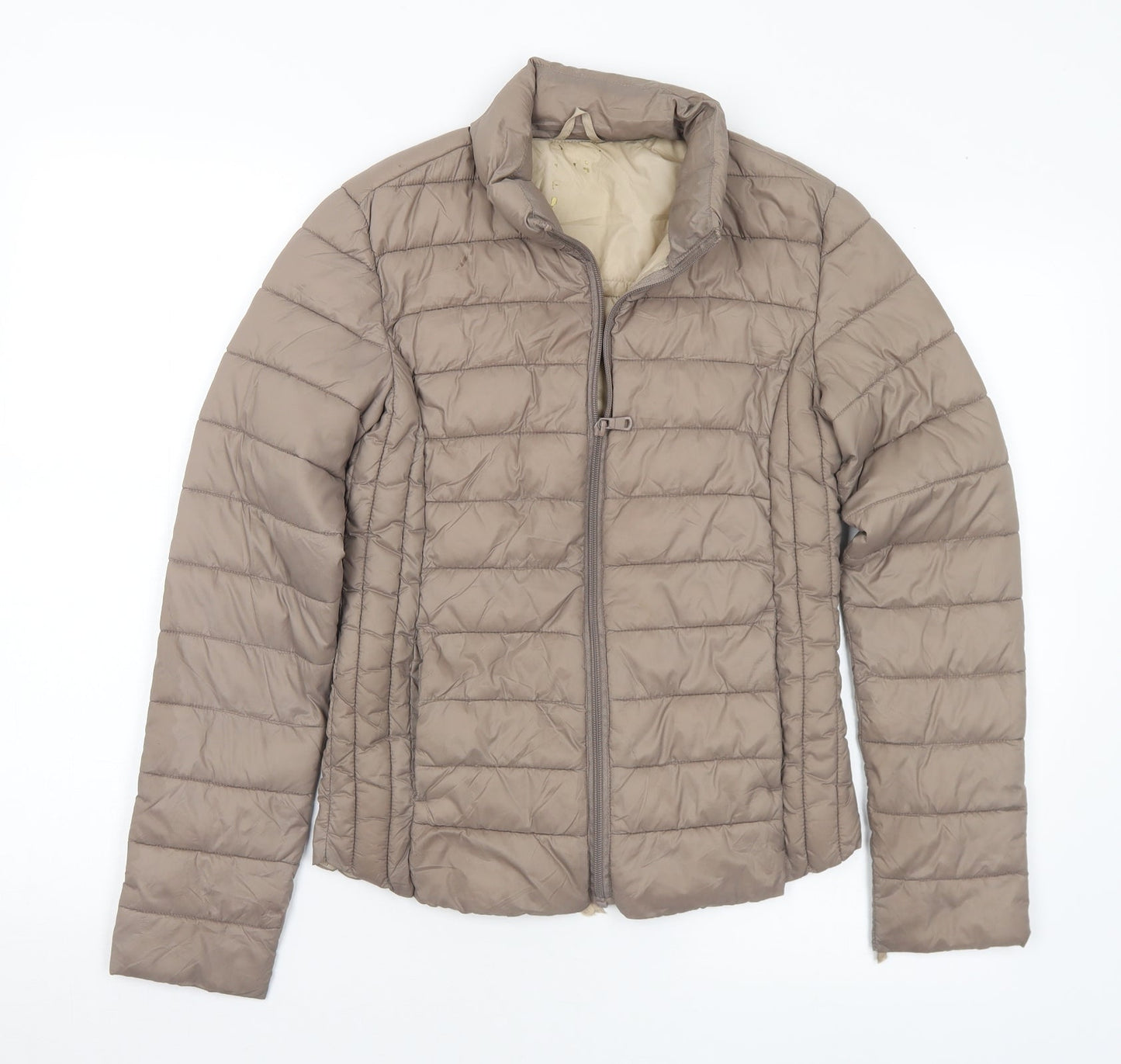 Primark Womens Brown Quilted Coat Size 4 - 4-6