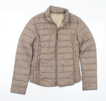 Primark Womens Brown Quilted Coat Size 4 - 4-6
