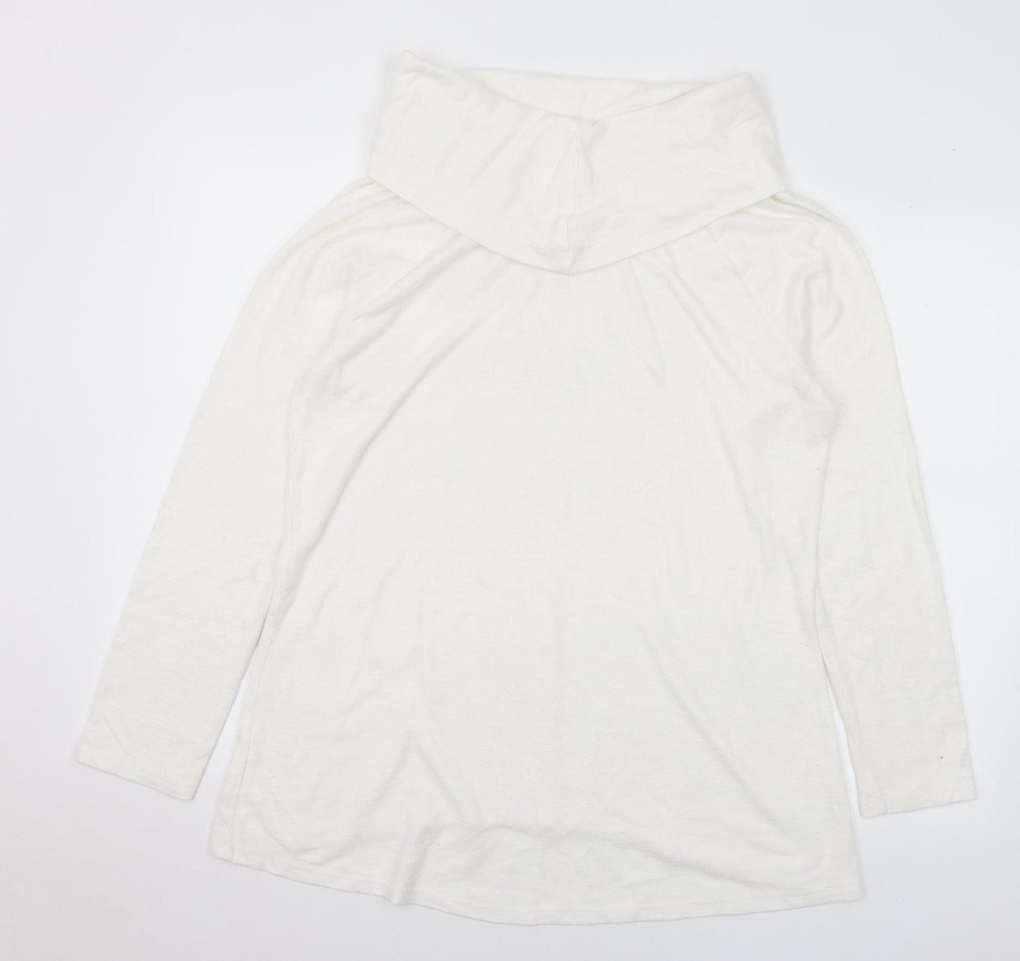 No Boundaries Womens White Roll Neck Rayon Pullover Jumper Size XL - Coffee