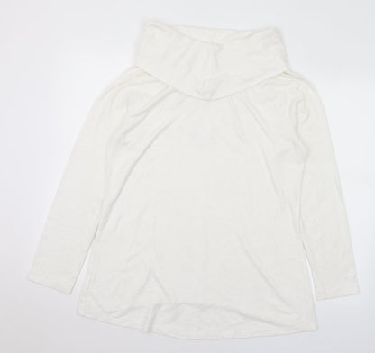 No Boundaries Womens White Roll Neck Rayon Pullover Jumper Size XL - Coffee