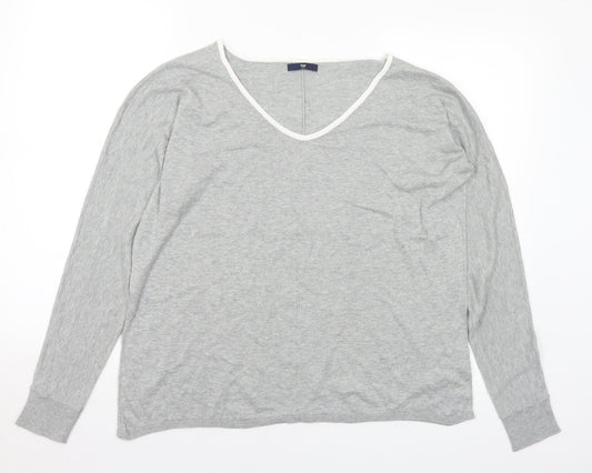 Gap Womens Grey Round Neck Cotton Pullover Jumper Size L