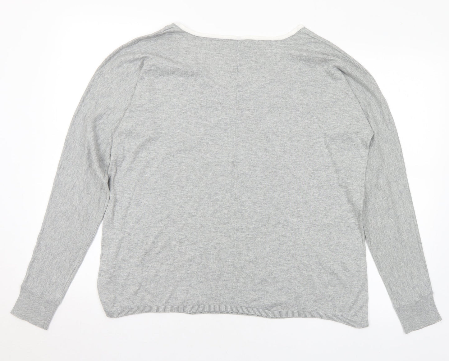 Gap Womens Grey Round Neck Cotton Pullover Jumper Size L