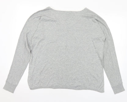 Gap Womens Grey Round Neck Cotton Pullover Jumper Size L