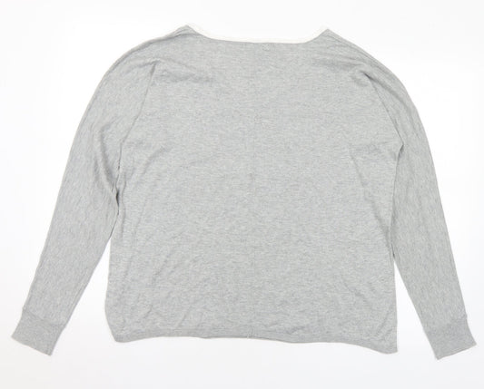 Gap Womens Grey Round Neck Cotton Pullover Jumper Size L