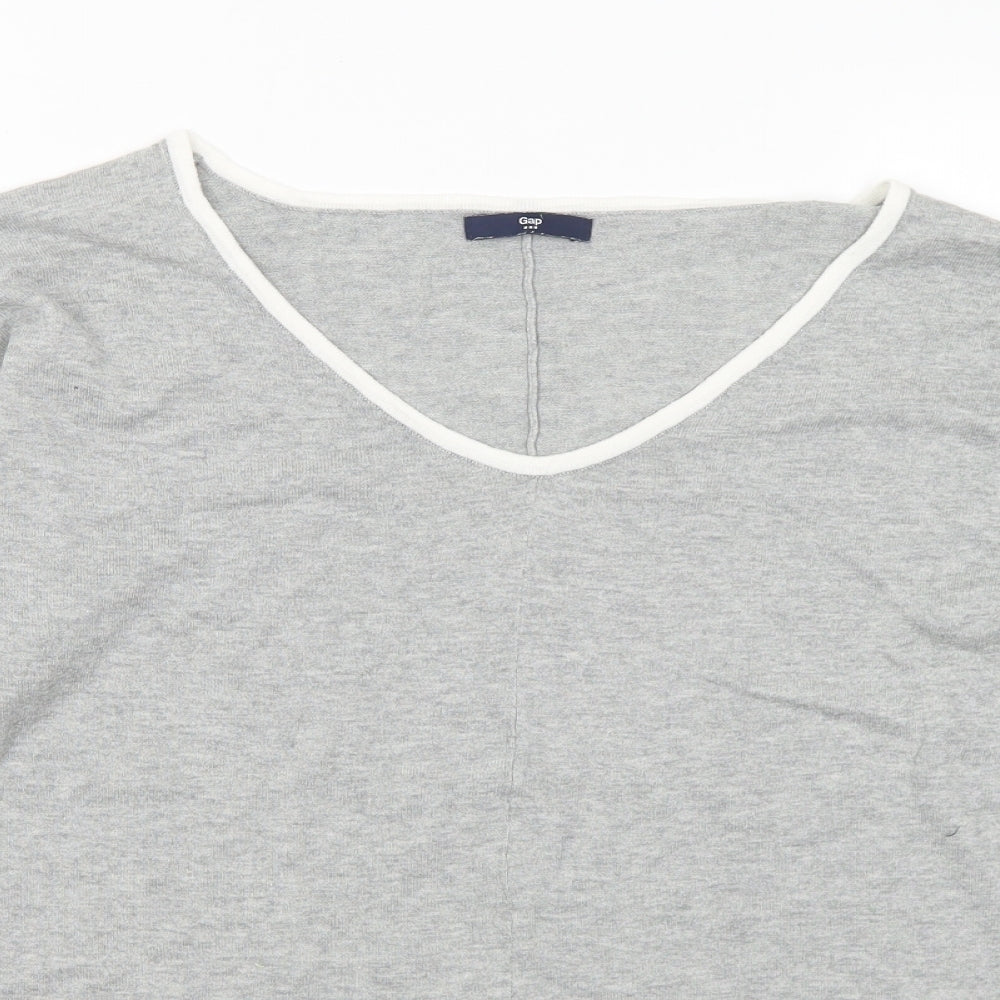 Gap Womens Grey Round Neck Cotton Pullover Jumper Size L