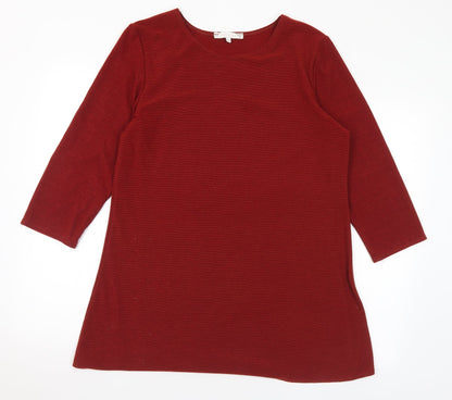 Lakelands Womens Red Round Neck Polyester Pullover Jumper Size 16