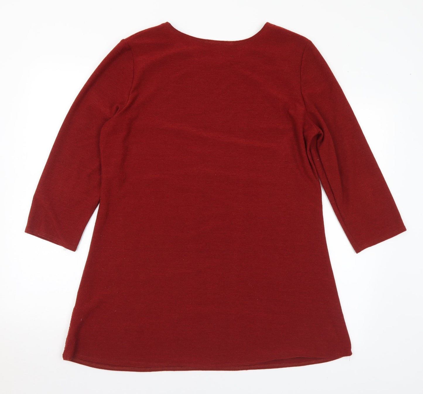 Lakelands Womens Red Round Neck Polyester Pullover Jumper Size 16