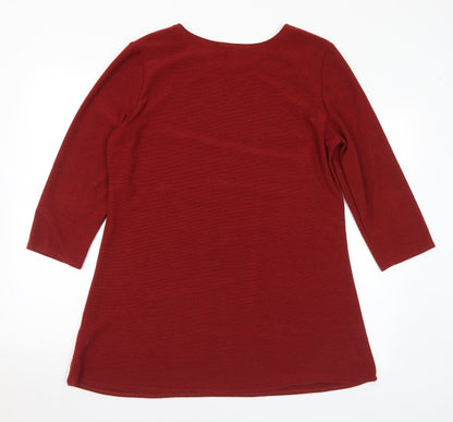 Lakelands Womens Red Round Neck Polyester Pullover Jumper Size 16