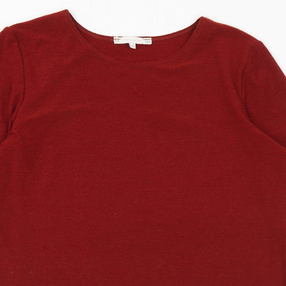 Lakelands Womens Red Round Neck Polyester Pullover Jumper Size 16