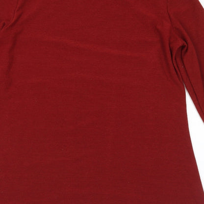 Lakelands Womens Red Round Neck Polyester Pullover Jumper Size 16