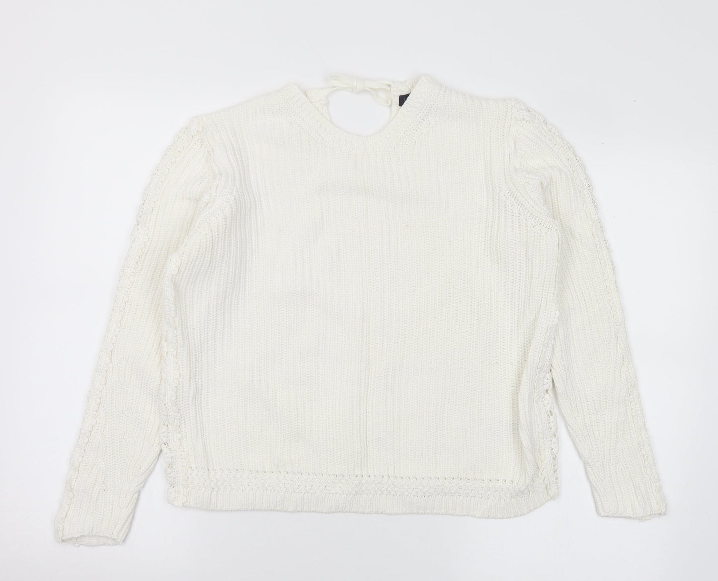 Womens UK Size M Marks and Spencer White Pullover Jumper