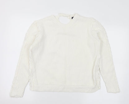 Womens UK Size M Marks and Spencer White Pullover Jumper