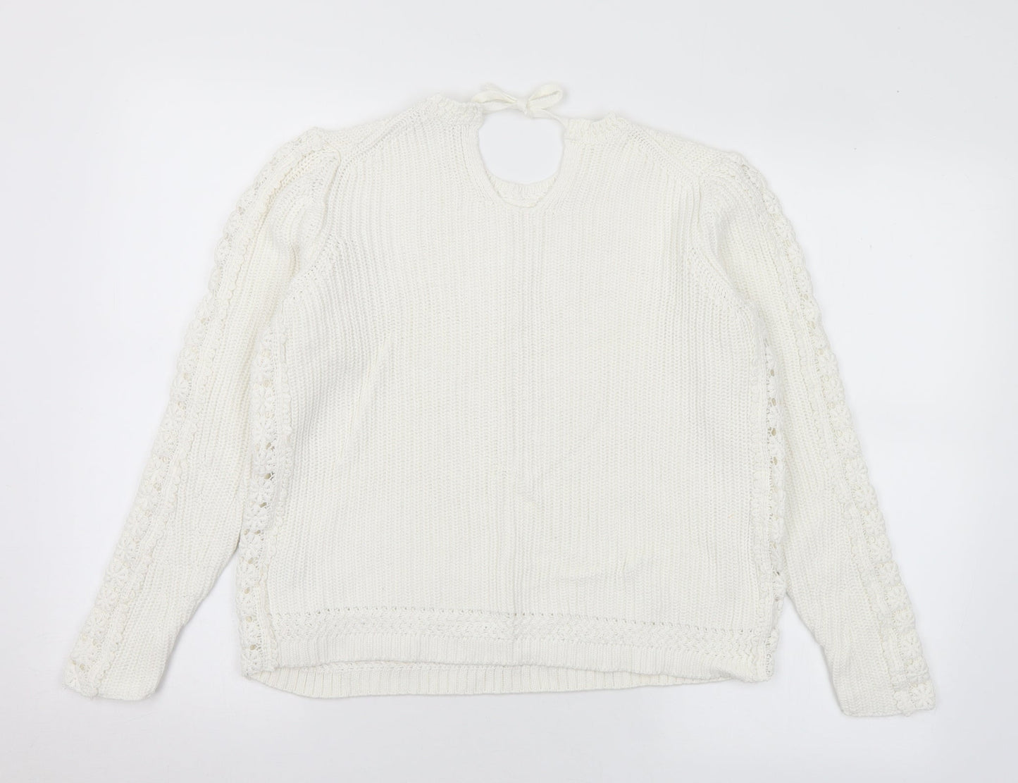 Womens UK Size M Marks and Spencer White Pullover Jumper