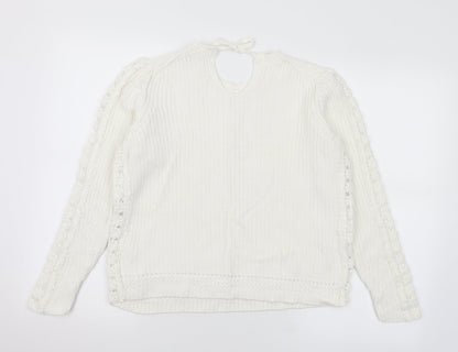 Womens UK Size M Marks and Spencer White Pullover Jumper