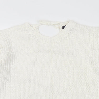 Womens UK Size M Marks and Spencer White Pullover Jumper