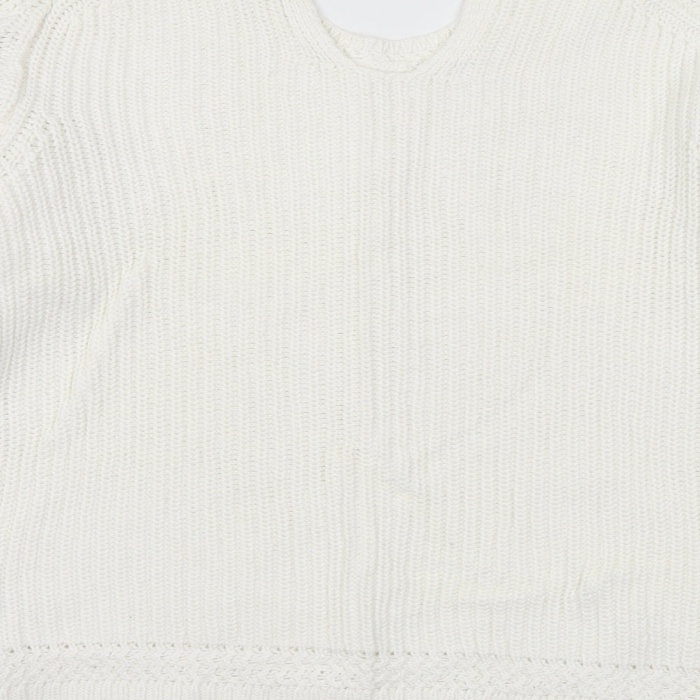 Womens UK Size M Marks and Spencer White Pullover Jumper
