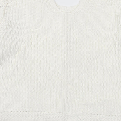Womens UK Size M Marks and Spencer White Pullover Jumper