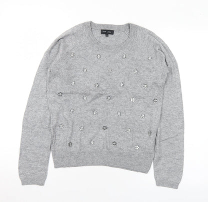 Womens UK Size 12 New Look Grey Pullover Jumper