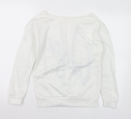 Preworn Womens White Polyester Pullover Sweatshirt Size S - Wifey