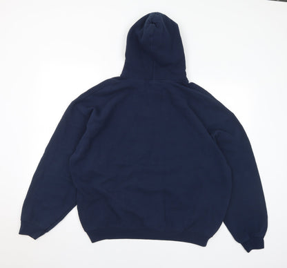 Gildan Womens Blue Cotton Pullover Hoodie Size XL - Beard