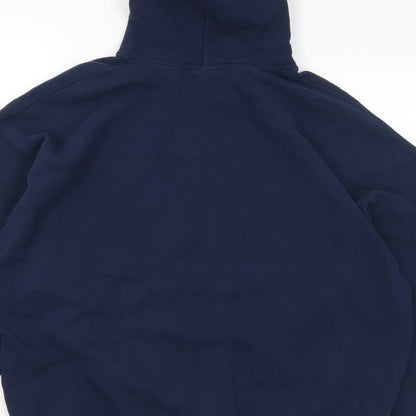 Gildan Womens Blue Cotton Pullover Hoodie Size XL - Beard