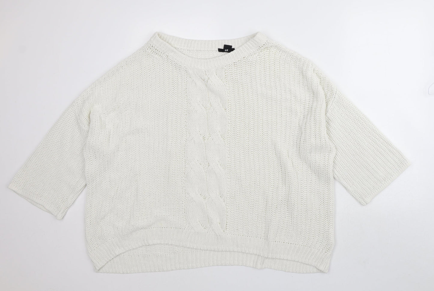 Womens UK Size M H&M White Pullover Jumper