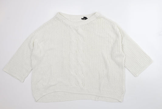 Womens UK Size M H&M White Pullover Jumper